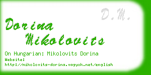 dorina mikolovits business card